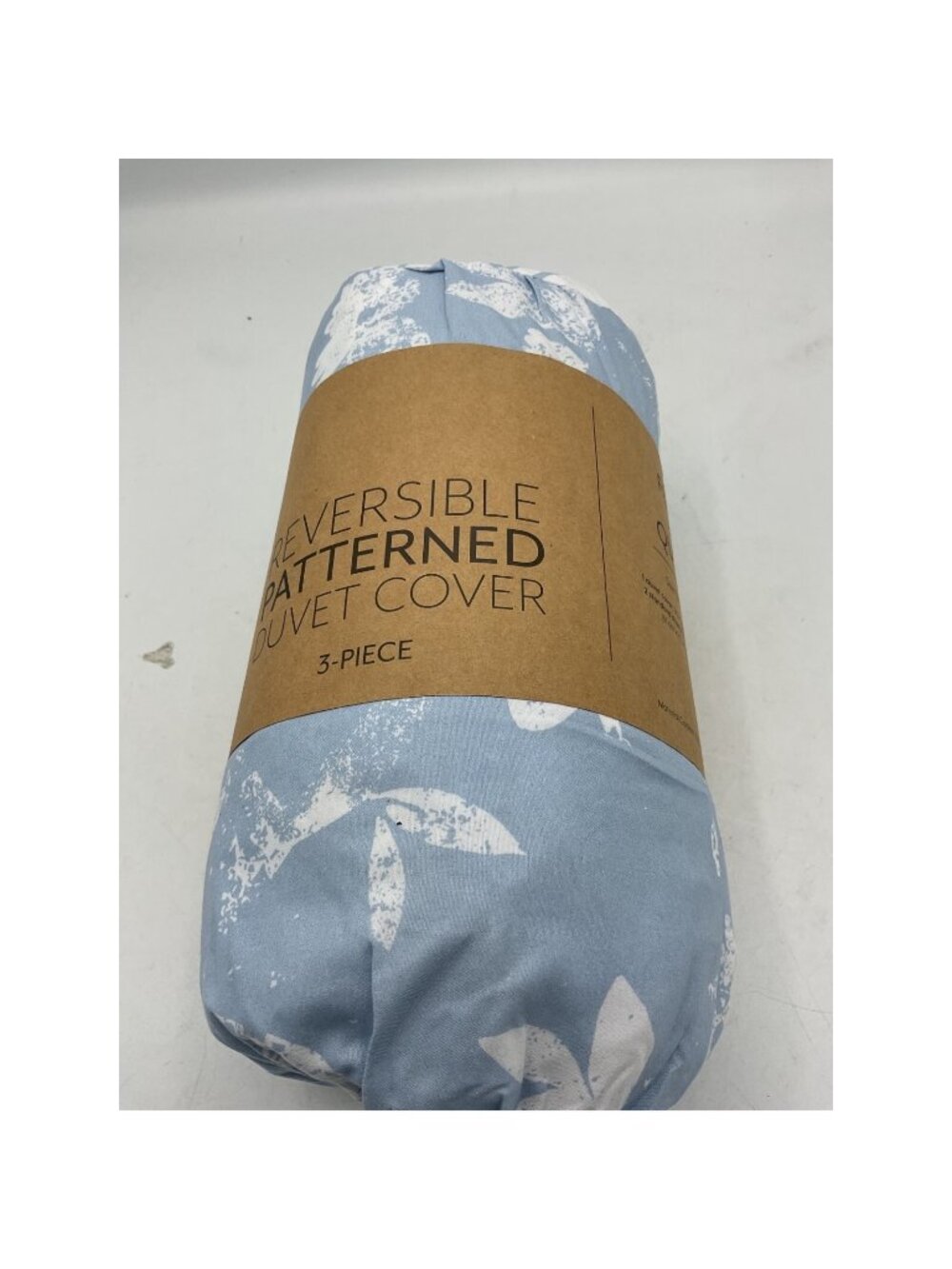 Premium Light Blue Reversible Full/Queen Size Duvet Covert Set 3 Pcs